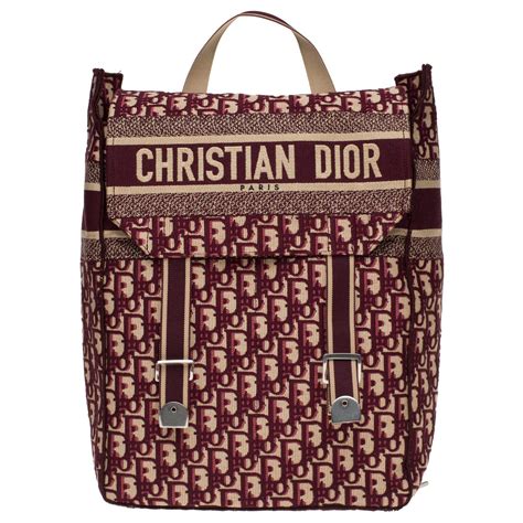 burgundy dior oblique embroidered canvas|Backpack Burgundy Dior Oblique Jacquard .